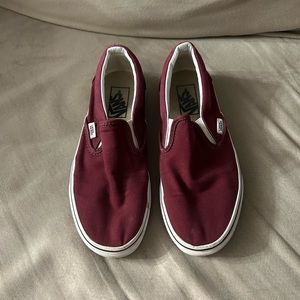 Burgundy Vans Slip Ons - Women’s size 7.5